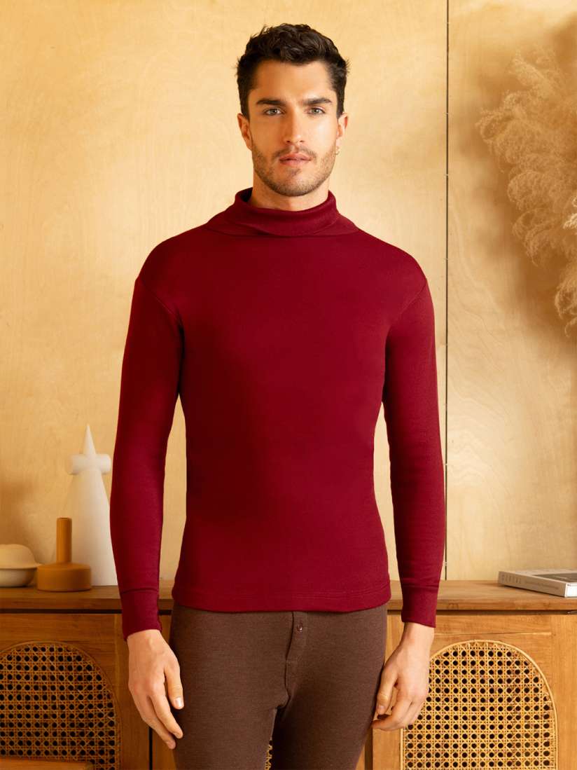Mens turtle neck thermal top outlet