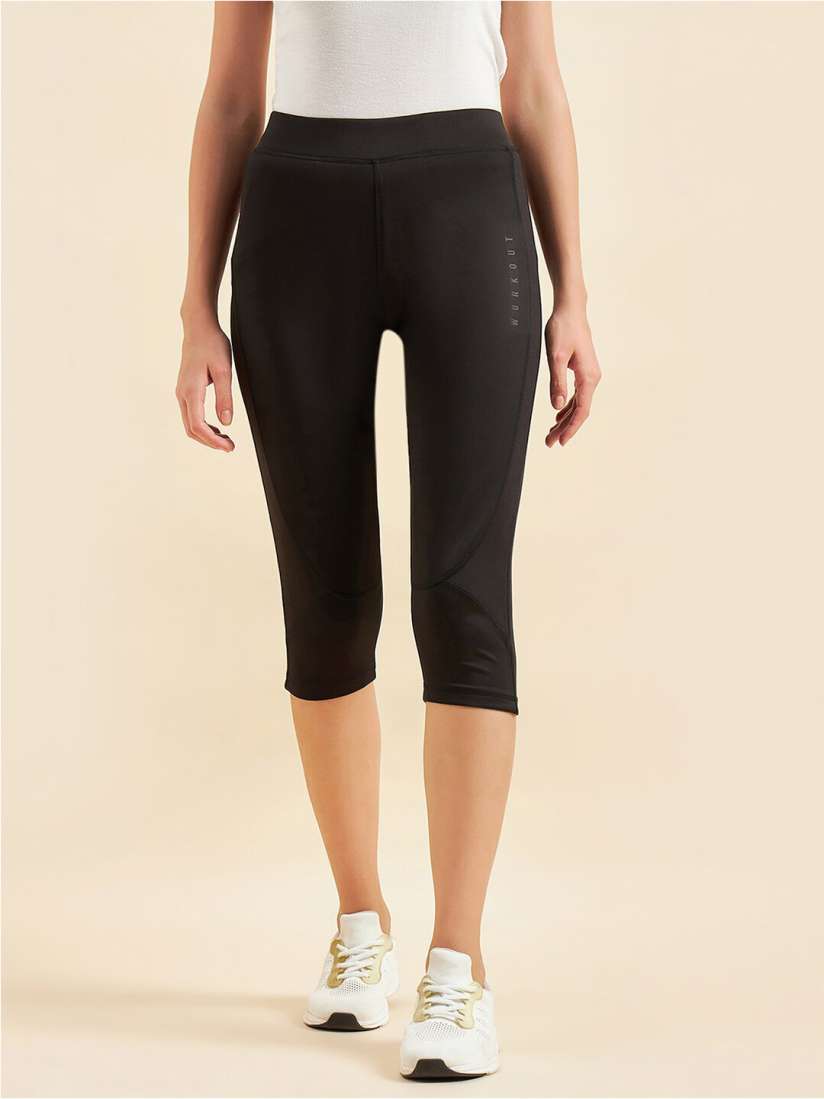 Buy Sweet Dreams Women Black Ultra Soft Slim Fit Sports Capris Capris for Women 23178352 Myntra