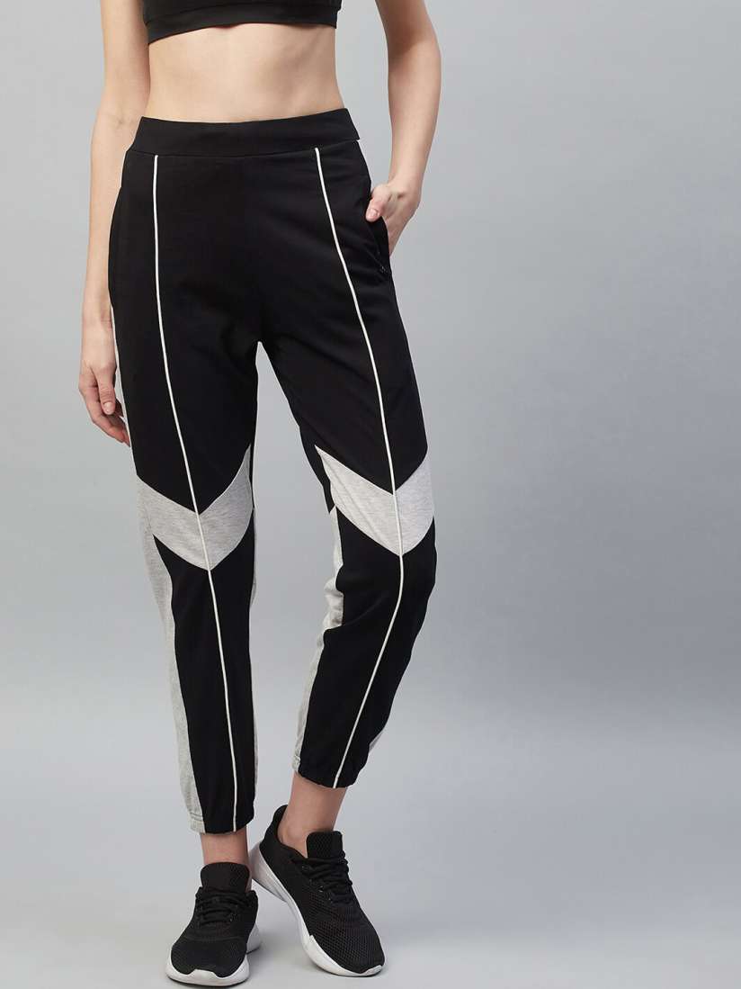 Buy C9 AIRWEAR Women Slim Fit Colourblocked Mid Rise Joggers Track Pants for Women 23184378 Myntra