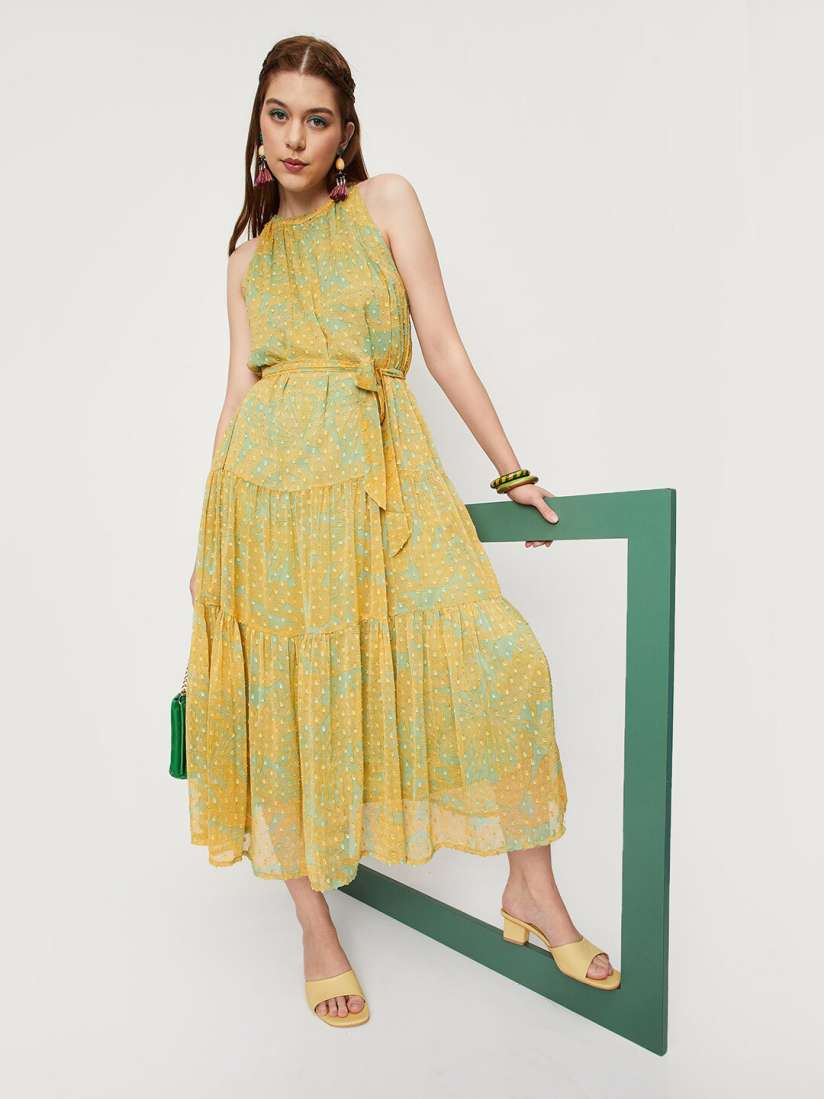 Buy max Floral Print Halter Neck Midi Dress Dresses for Women 23186546 Myntra