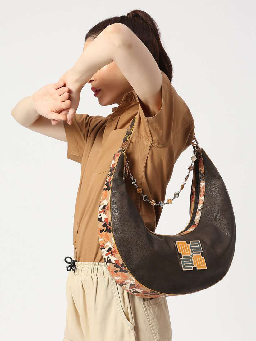 Buy EUME Printed Half Moon Hobo Bag Handbags for Women 23193290 Myntra