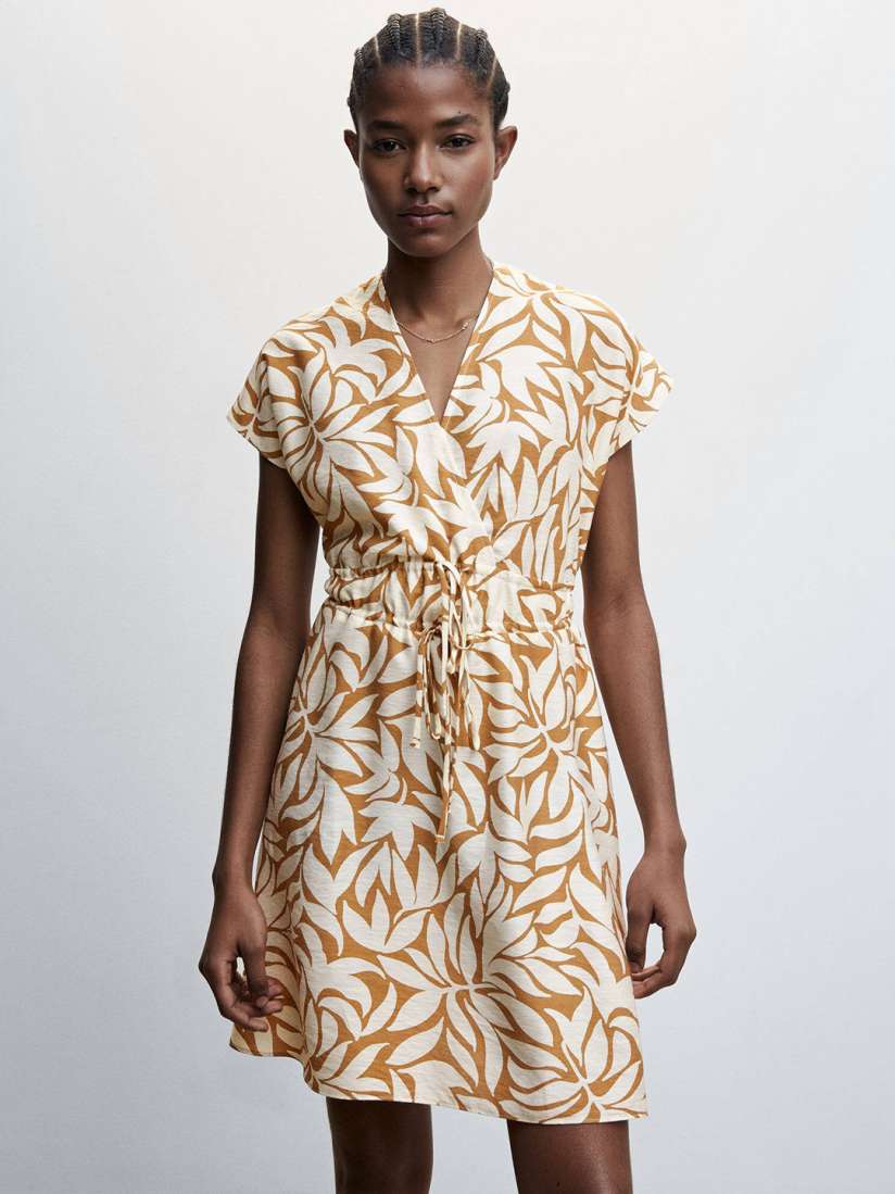 Mango print wrap dress outlet