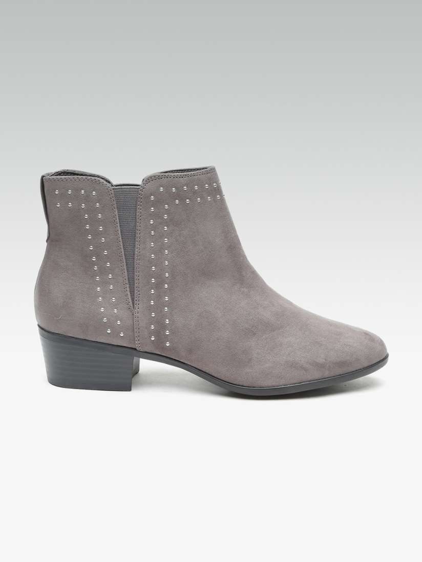 Buy DOROTHY PERKINS Women Grey Solid Heeled Boots Boots for Women 2320024 Myntra