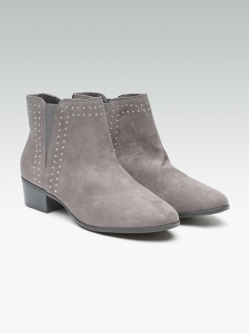 Buy DOROTHY PERKINS Women Grey Solid Heeled Boots Boots for Women 2320024 Myntra