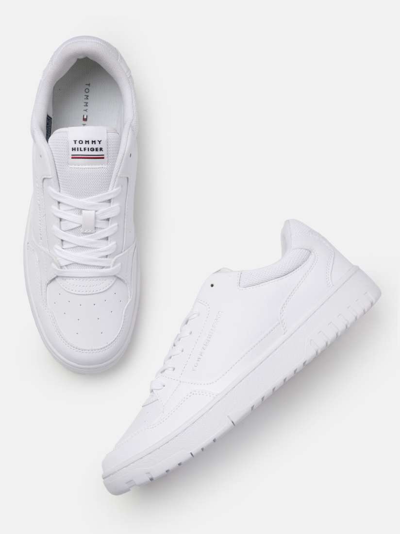 Tommy hilfiger perforated leather trainers cheap