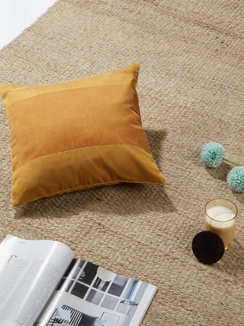 Buy Fabindia Udai Yellow Striped Cotton Silk Square Cushion Covers Cushion Covers for Unisex 23202240 Myntra