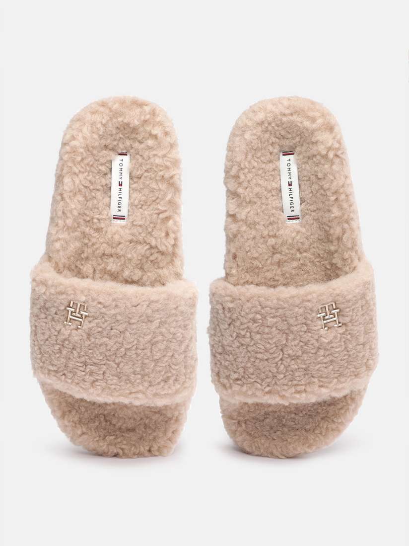 Fluffy tommy hilfiger sliders store