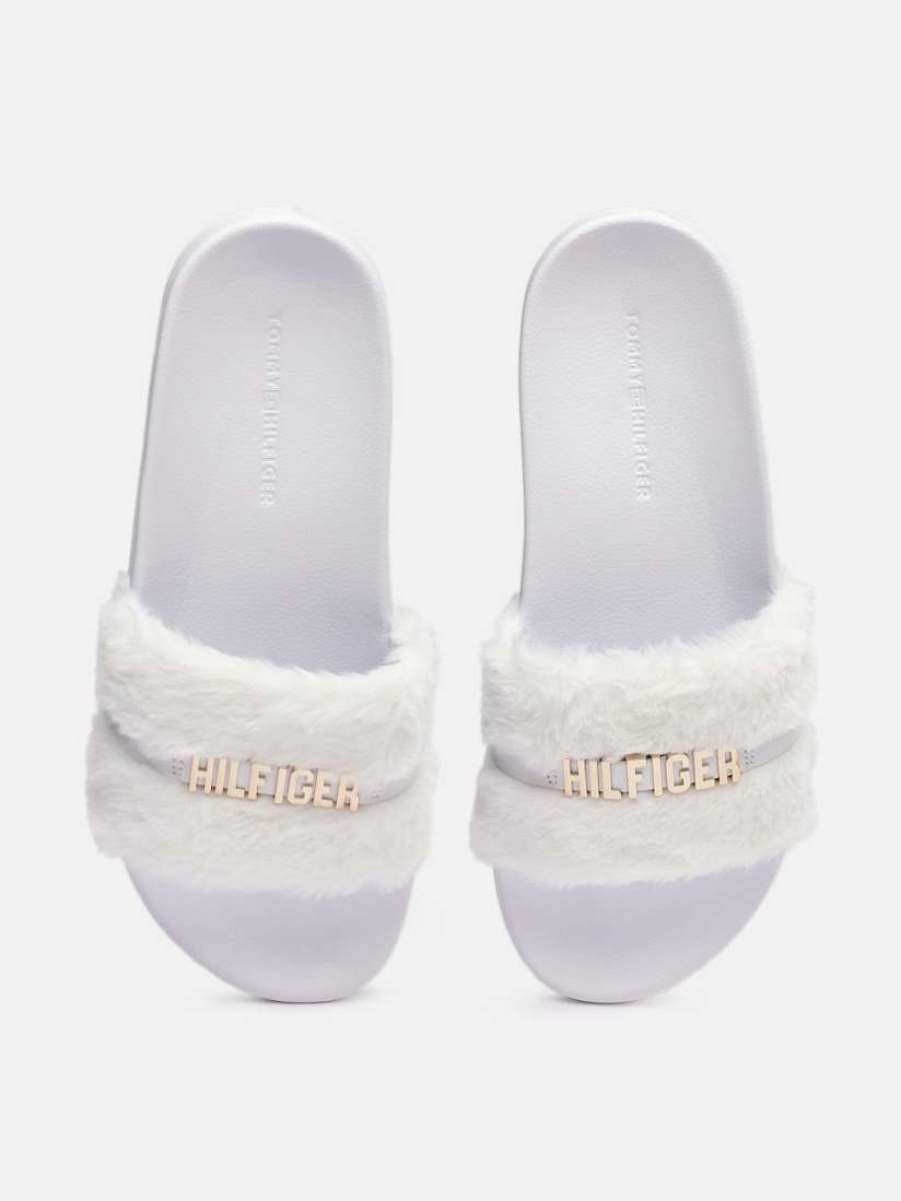 Fluffy tommy hilfiger sliders online