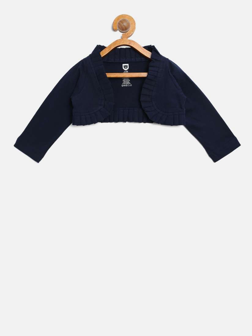 Buy 612 league Navy Blue Solid Crop Open Front Shrug Shrug for Girls 2321000 Myntra