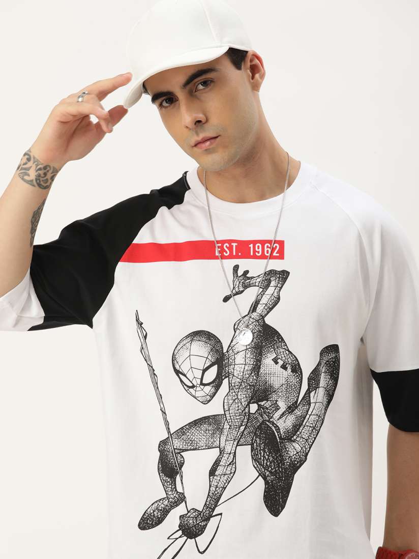 Buy Kook N Keech Men Spiderman Printed Pure Cotton T shirt Tshirts for Men 23210278 Myntra