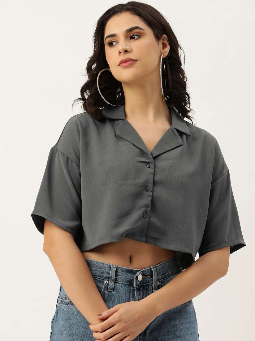 Buy FOREVER 21 Women Casual Crop Shirt Shirts for Women 23217612 Myntra