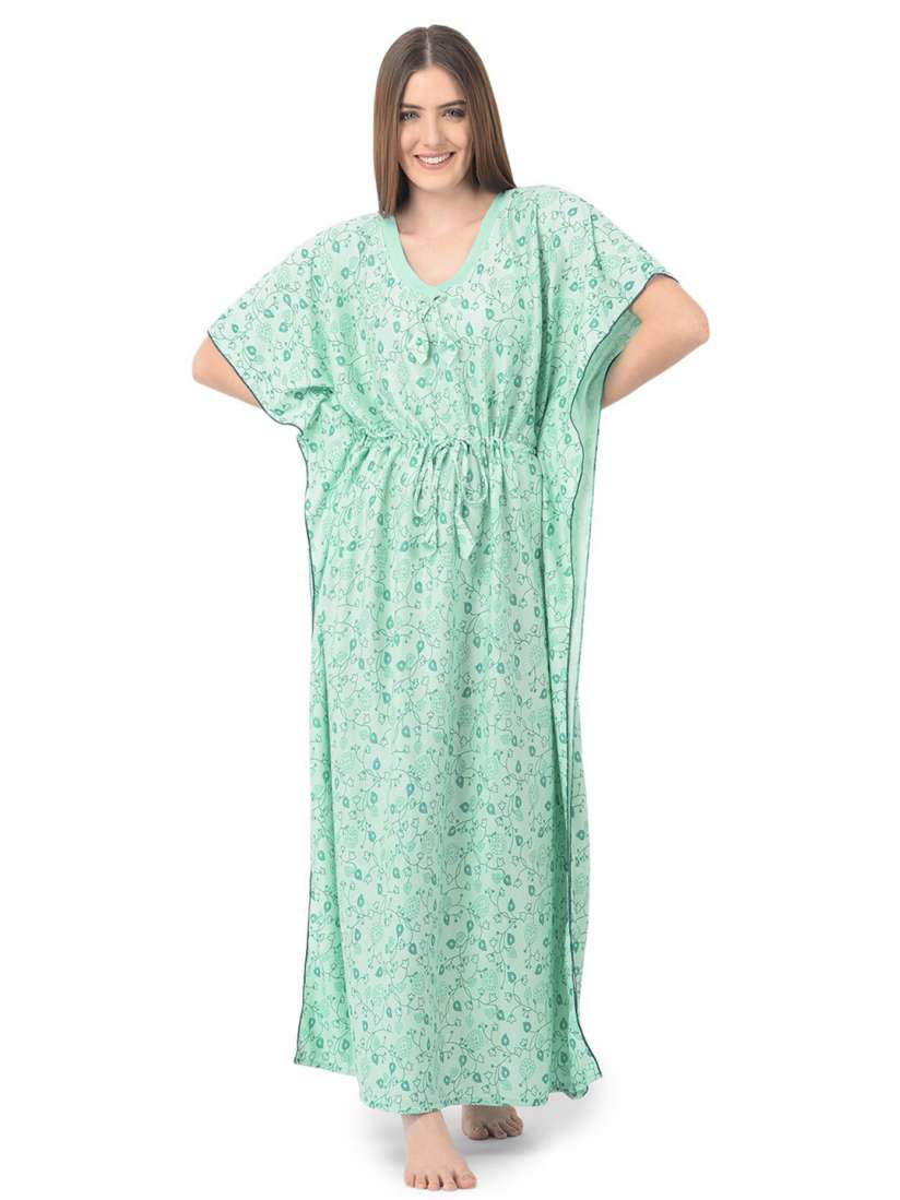 Buy Noty Floral Printed Kaftan Maxi Nightdress Nightdress for Women 23229156 Myntra