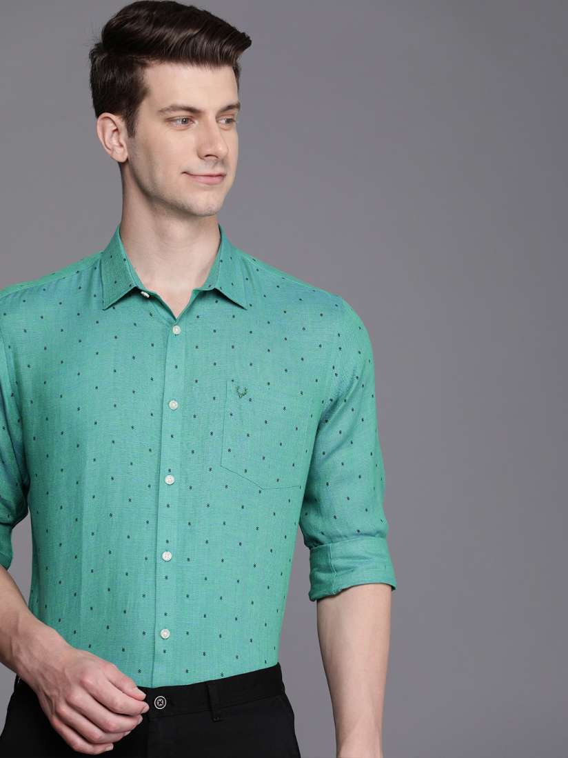 Buy Allen Solly Men Classic Printed Semiformal Linen Shirt Shirts for Men 23232106 Myntra