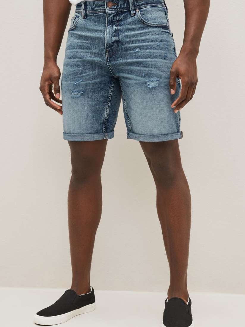Next mens jean shorts clearance
