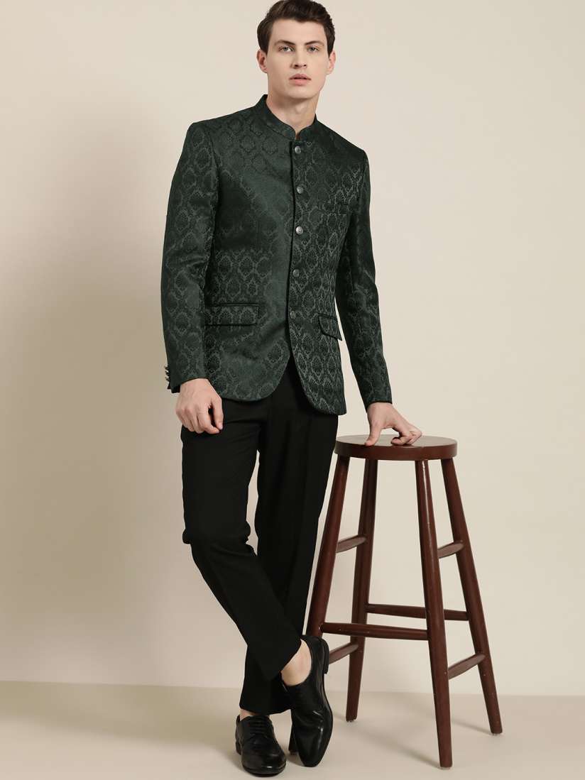 Buy INVICTUS Men Ethnic Motif Design Slim Fit Single Breasted Party Blazer Blazers for Men 23249916 Myntra