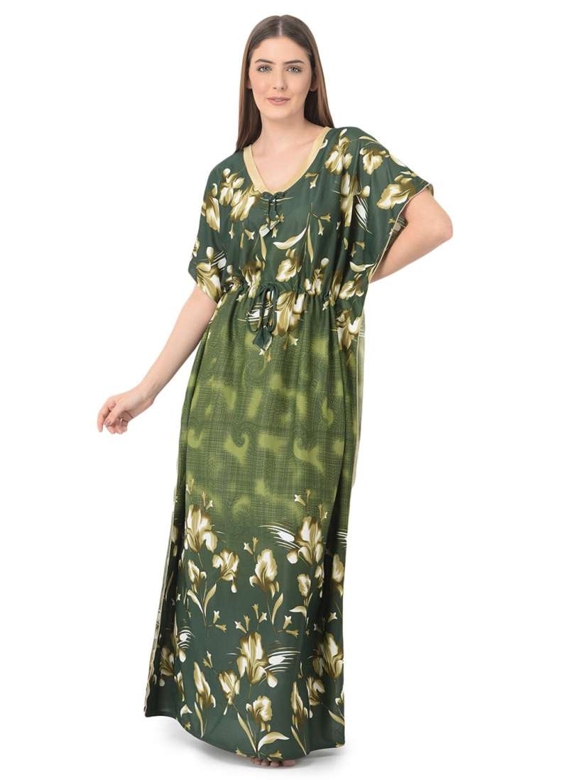 Buy Noty Floral Printed Kaftan Maxi Nightdress Nightdress for Women 23251242 Myntra