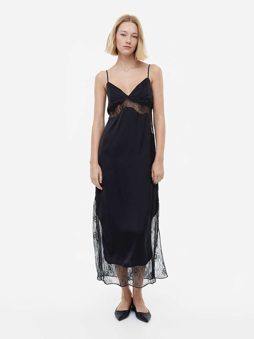 Satin slip dress h&m hot sale