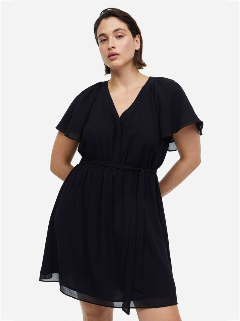 V neck chiffon dress h&m top