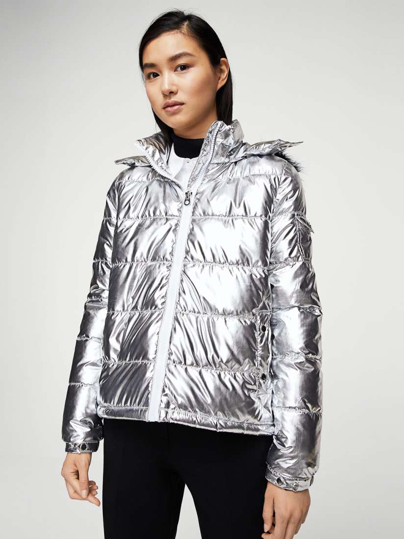 Buy MANGO Women Silver Solid Puffer Jacket Jackets for Women 2325799 Myntra