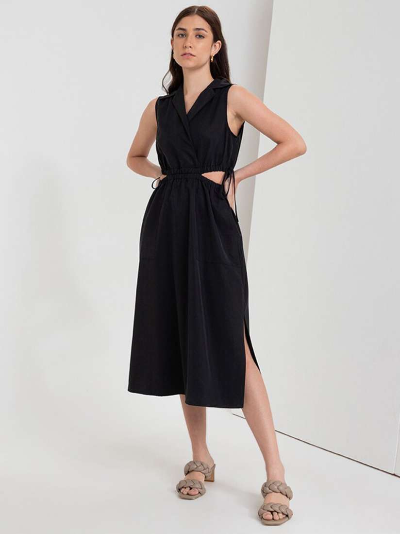 Buy Zalora Studios V Neck Cut Out Detailed A Line Midi Dress Dresses for Women 23261808 Myntra
