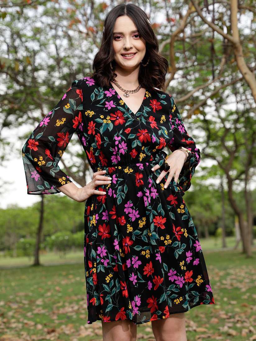 Buy STREET 9 Floral Printed Fit Flare Dress Dresses for Women 23264684 Myntra