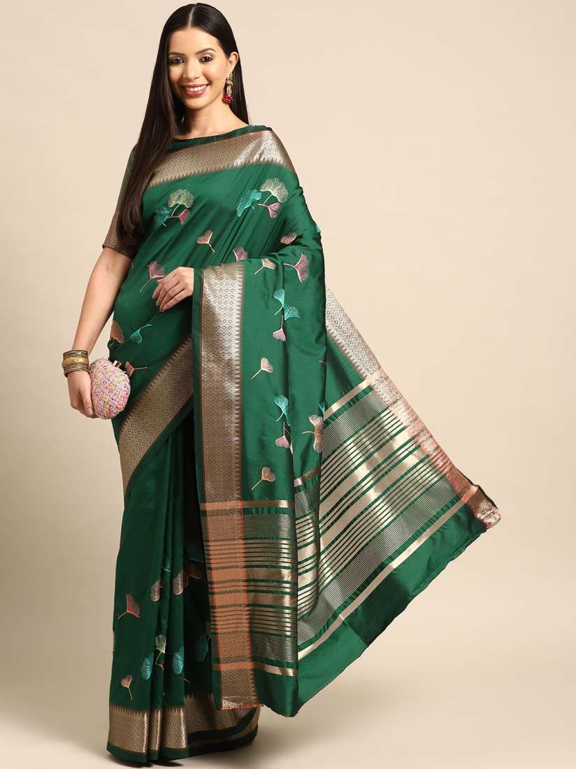 Buy RAJGRANTH Floral Embroidered Silk Cotton Saree Sarees for Women 23266220 Myntra
