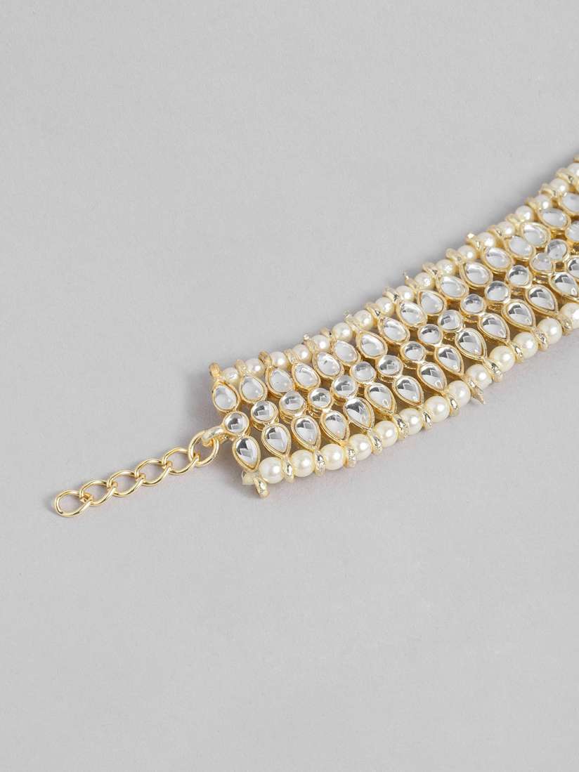 Buy Peora Pair Of Gold Plated Kundan Studded Anklets Anklet for Women 23266806 Myntra