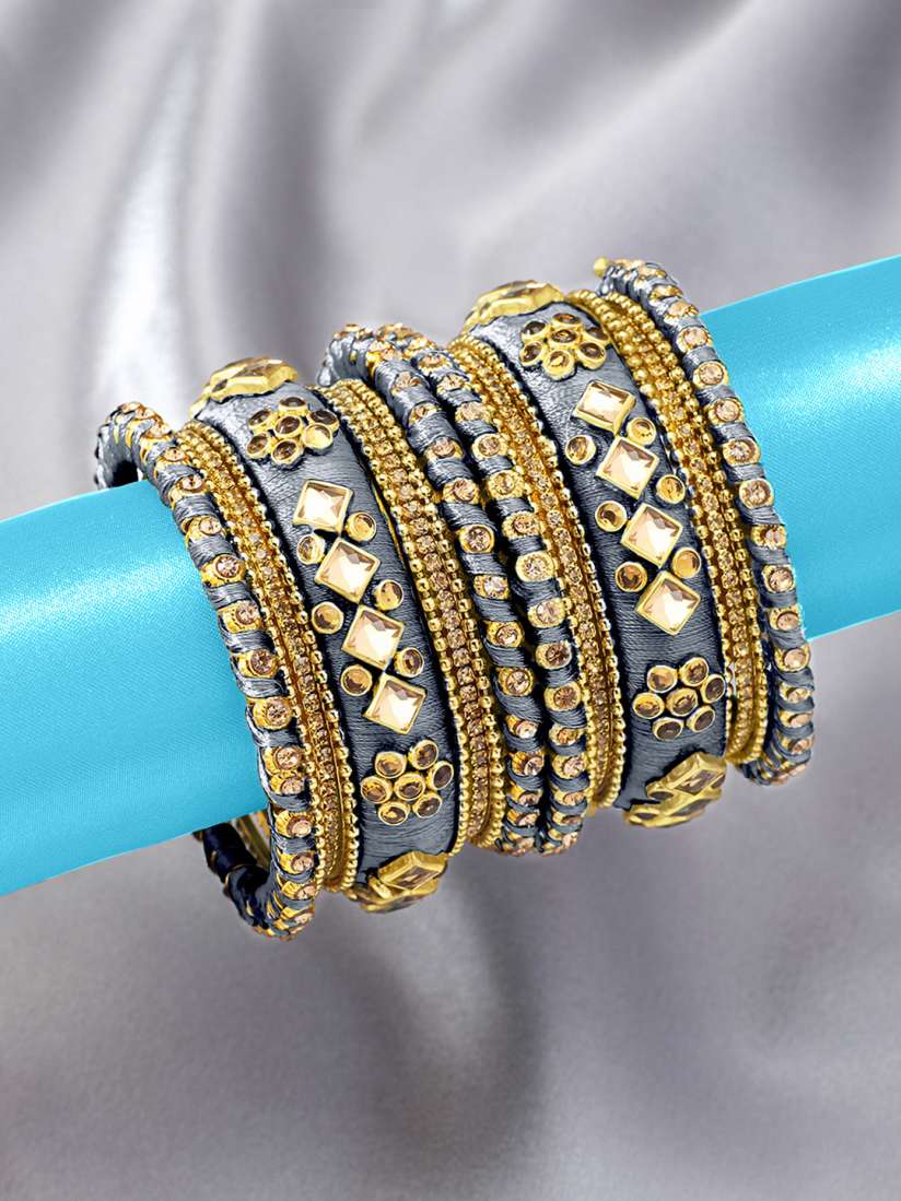 Buy Peora Women 18Pcs Gold Plated Kundan Studded Bangles Set Bangle for Women 23266816 Myntra