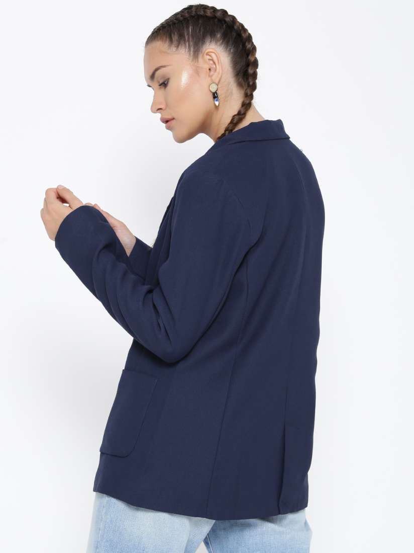 Buy FOREVER 21 Navy Double Breasted Casual Blazer Blazers for Women 2326685 Myntra