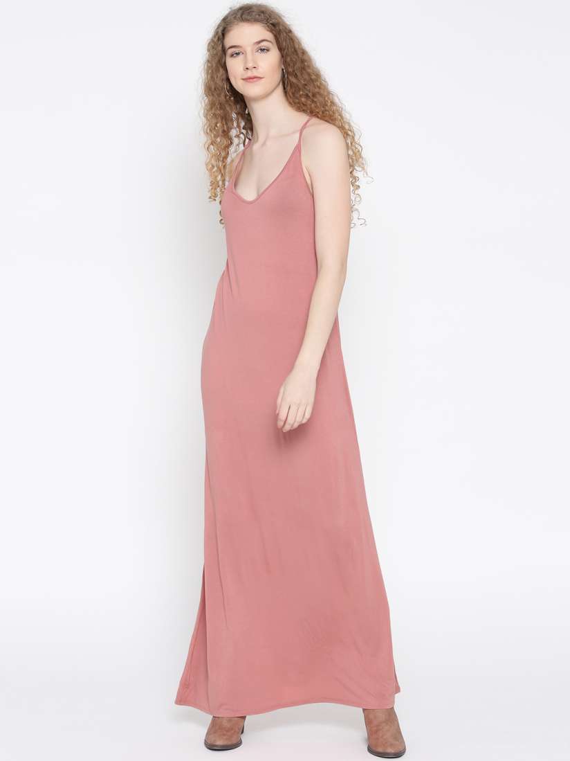Buy FOREVER 21 Women Dusty Pink Solid Maxi Dress Dresses for Women 2326771 Myntra