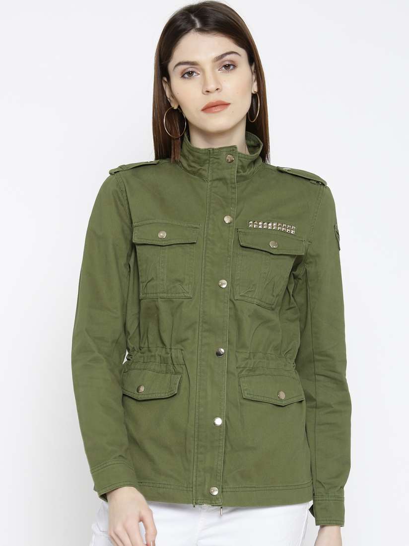 Army green jacket forever 21 top