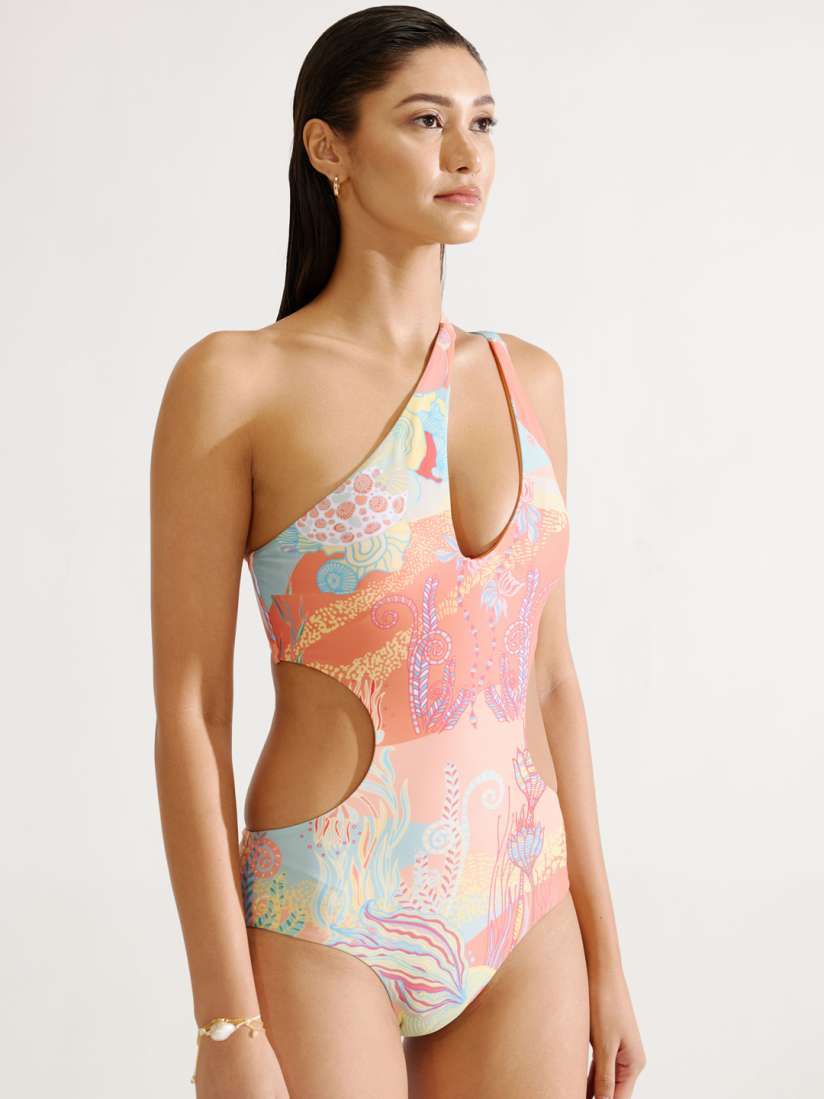 Buy Tizzi One Shoulder Bloom Swimsuit Swimwear for Women 23274576 Myntra