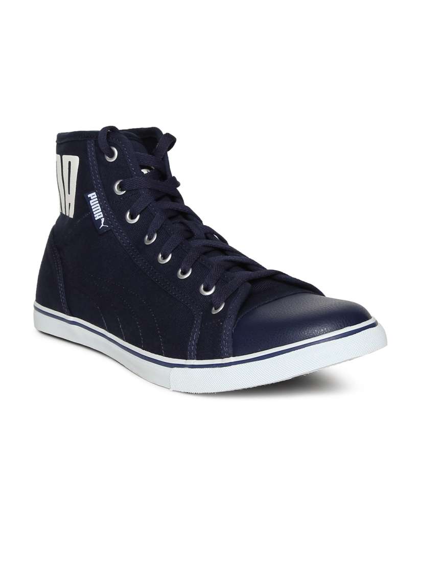 Buy Puma Men Navy Blue Streetballer Mid Top Canvas Sneakers Casual Shoes for Men 2327495 Myntra
