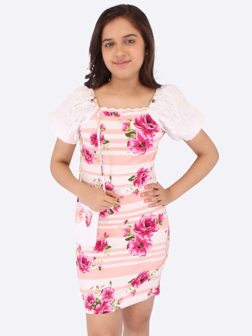 Buy CUTECUMBER Girls Floral Print Georgette Sheath Dress Dresses for Girls 23278868 Myntra