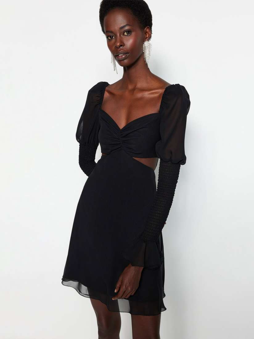 Buy Trendyol Puff Sleeve Fit Flare Dress Dresses for Women 23284228 Myntra