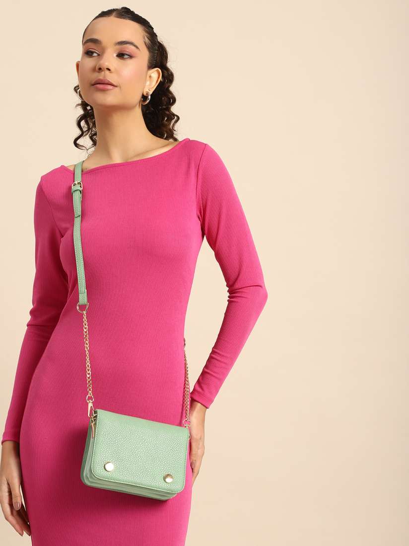 Buy DressBerry Solid Structured Sling Bag Handbags for Women 23287282 Myntra