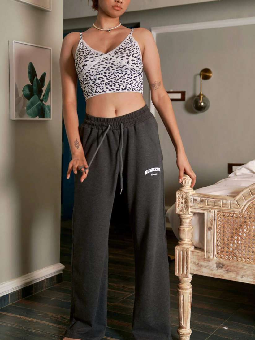 Buy Bonkers Corner Women Charcoal Relaxed Cotton Track Pants Track Pants for Women 23291782 Myntra