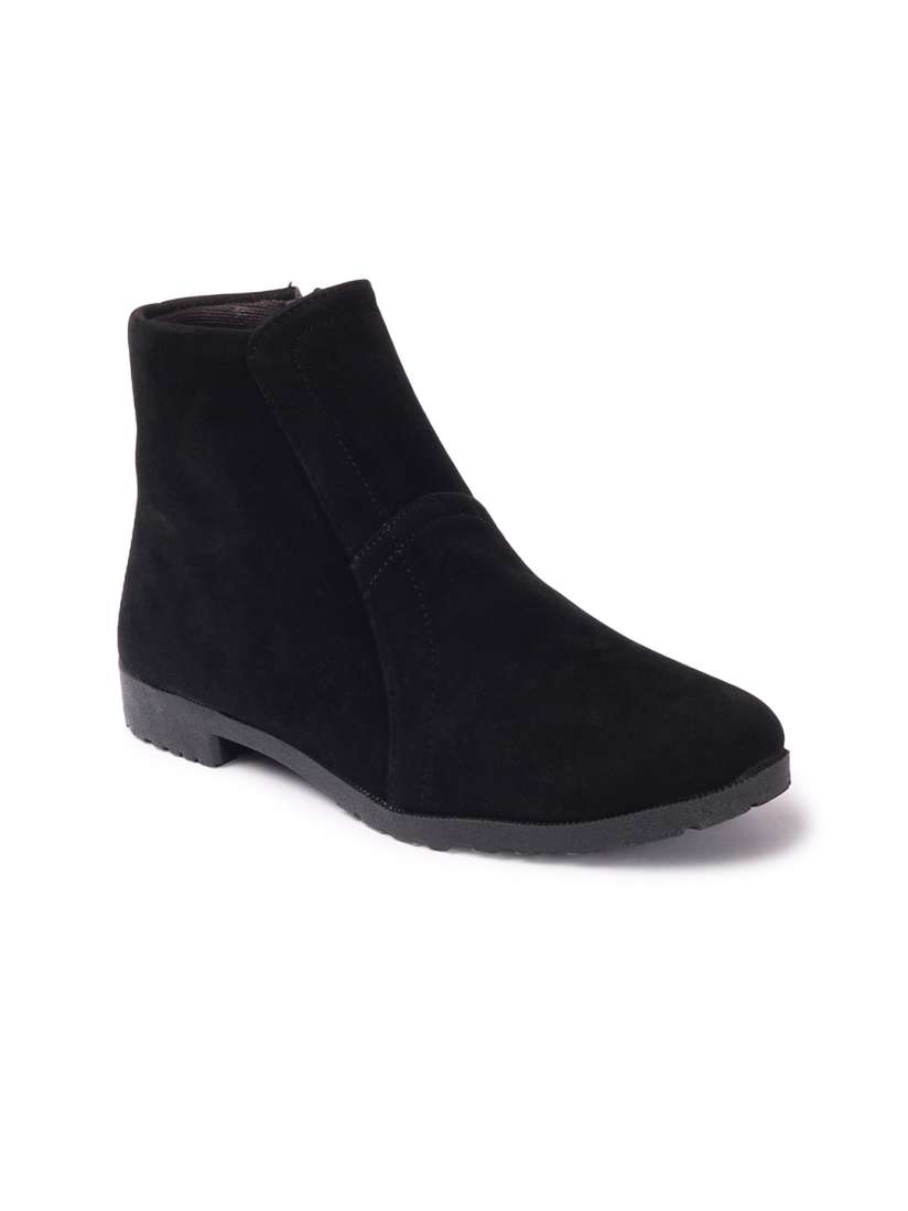 velvet flat boots