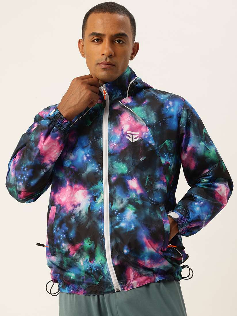 Hooded Coat Colorful Rain Jackets Sports52 Wear Printed Hooded