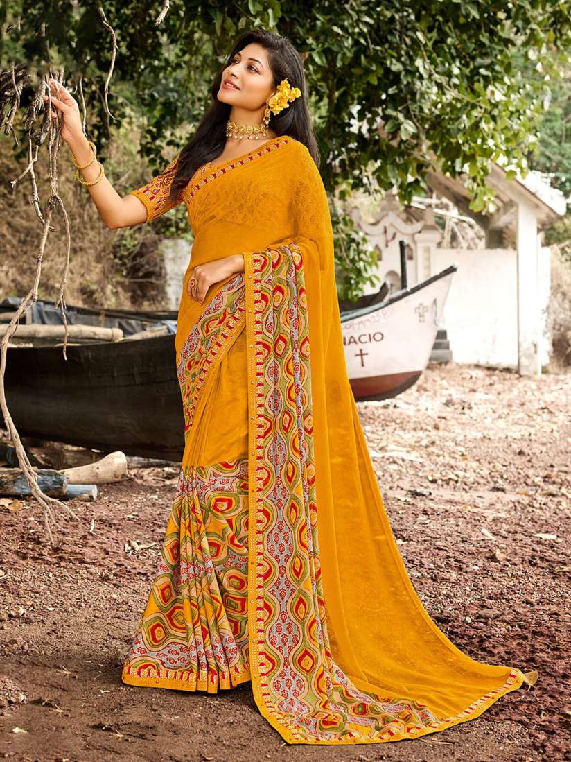 Buy Laxmipati Abstract Embellished Poly Georgette Saree With Blouse Piece Sarees for Women 23302676 Myntra