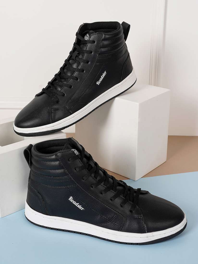 Buy Roadster Men Black Mid Top Casual Sneakers Casual Shoes for Men 23302952 Myntra