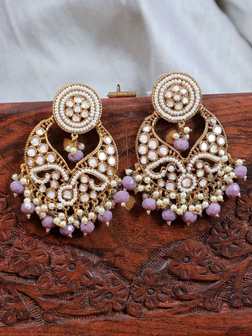 Buy Crunchy Fashion Gold Plated Artificial Stones Beads Contemporary Drop Earrings Earrings for Women 23304048 Myntra