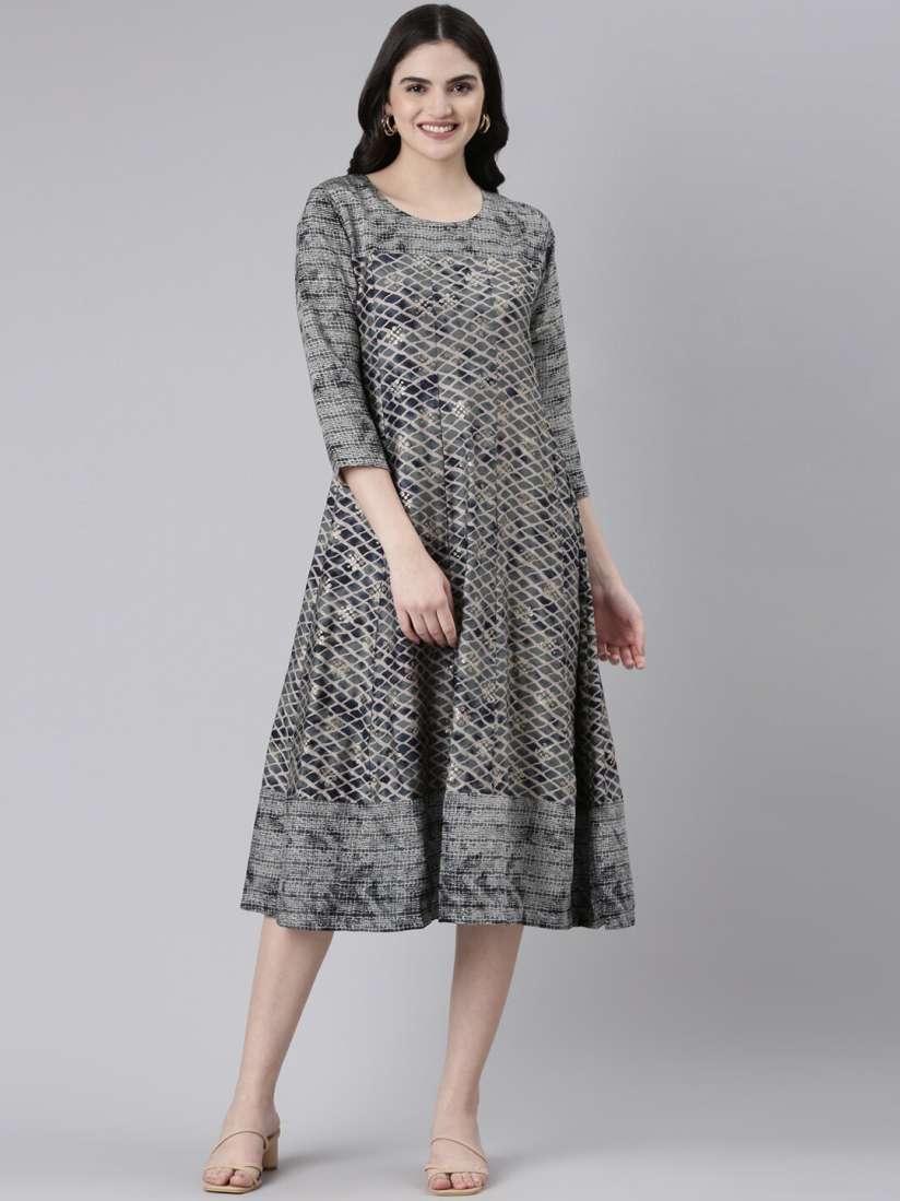 Buy GOLDSTROMS Printed Fit Flare Ethnic Dresses Ethnic Dresses for Women 23305290 Myntra