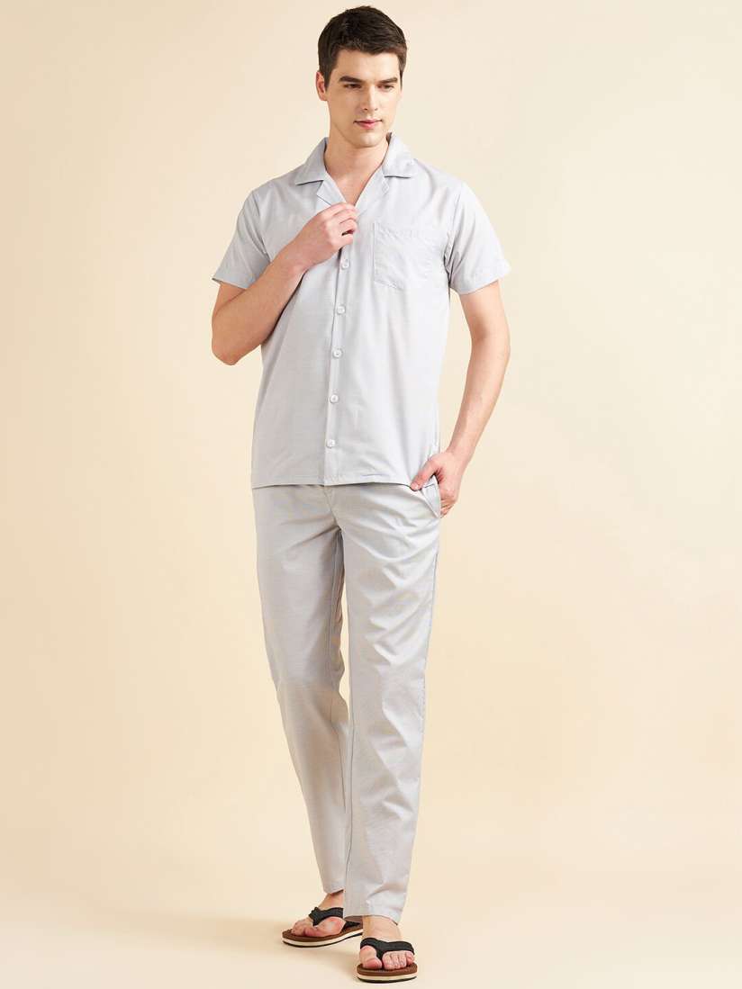 Buy Sweet Dreams Grey Lapel Collar Night Suit Night suits for Men 23308148 Myntra
