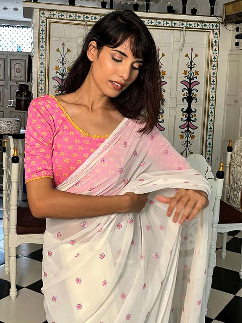 Frill saree myntra shop
