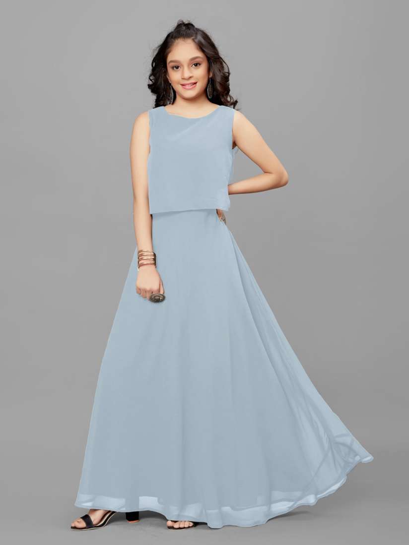 Buy FASHION DREAM Girls Round Neck Georgette Maxi Dress Dresses for Girls 23322462 Myntra