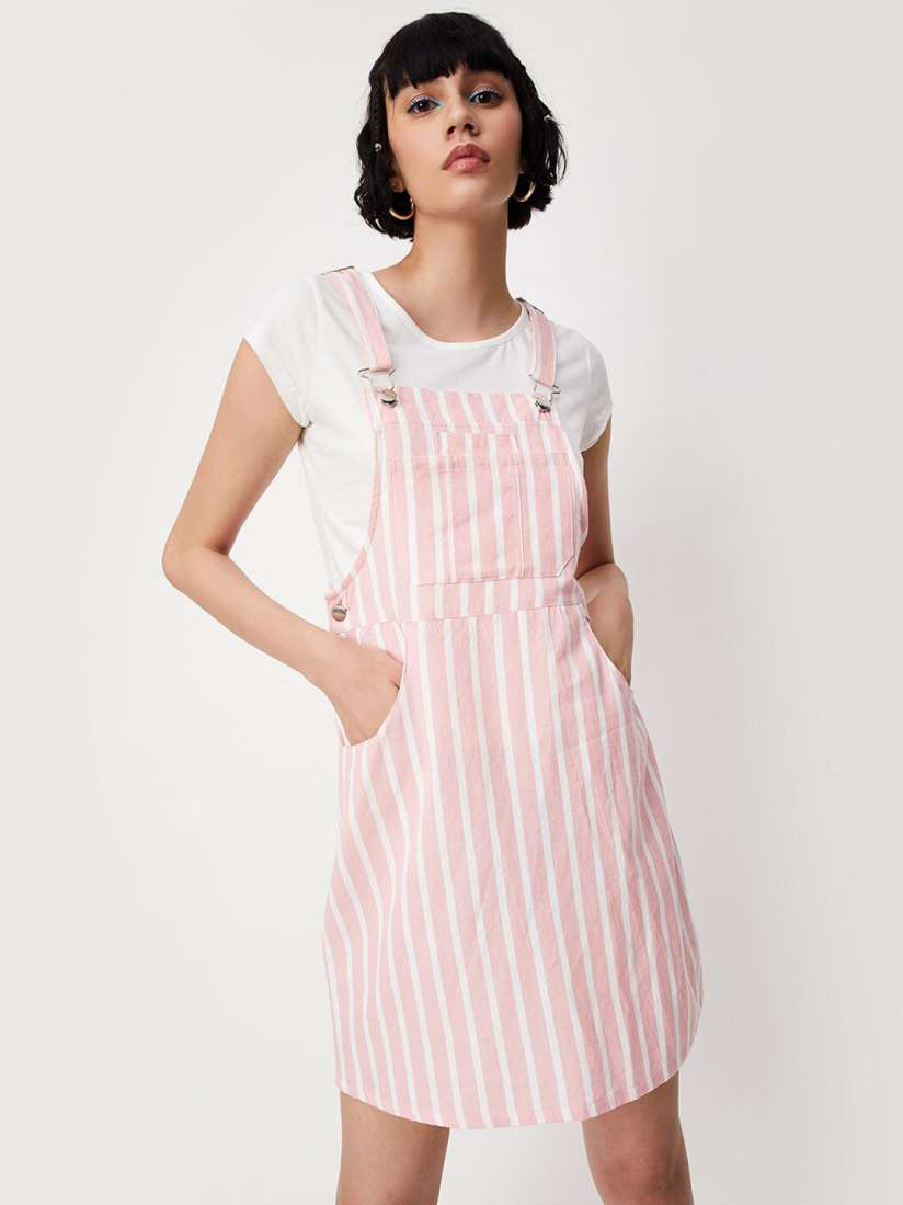 Striped pinafore dress new arrivals