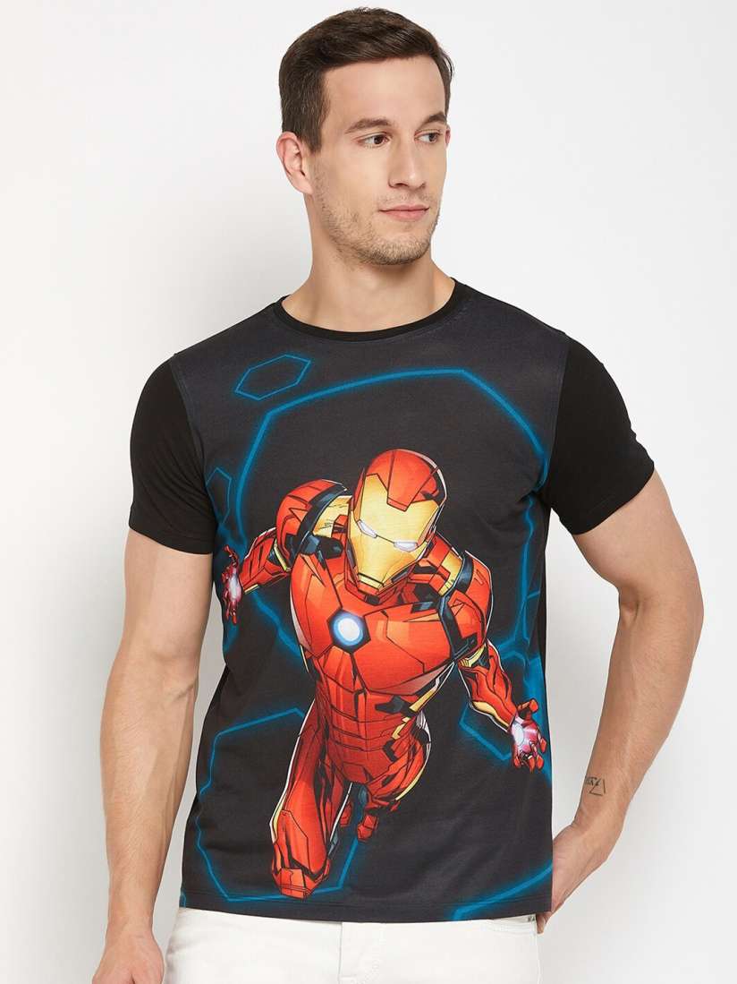 Buy Wear Your Mind Iron Man Printed Round Neck T shirt Tshirts for Men 23331620 Myntra