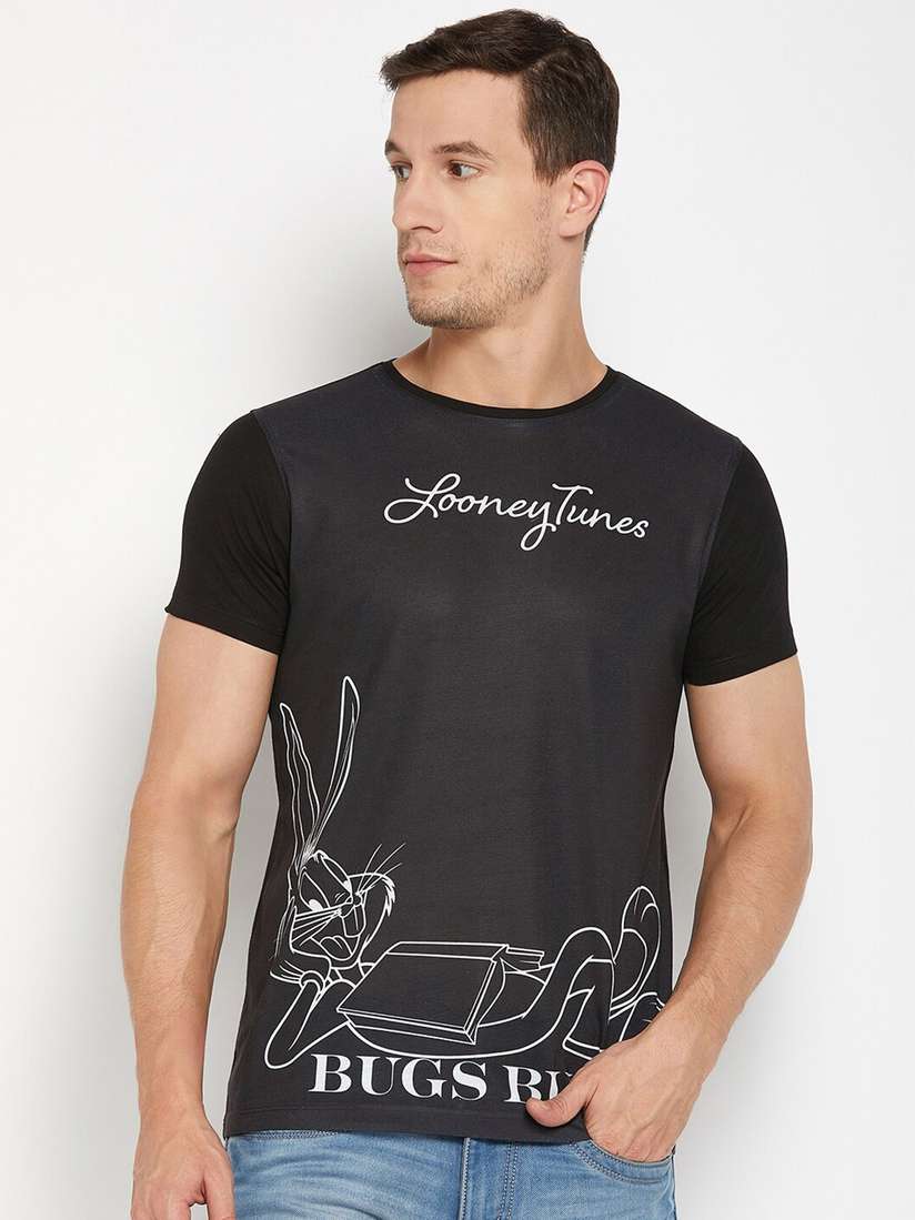 Buy Wear Your Mind Bugs Bunny Printed Regular Fit T-shirt  