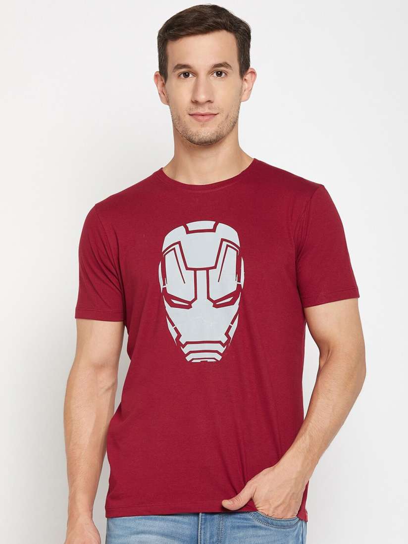 Buy Wear Your Mind Iron Man Printed Pure Cotton T shirt Tshirts for Men 23331896 Myntra
